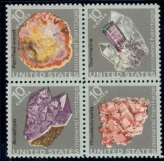 #1538-41 10¢ MINERALS LOT OF 100 MINT BLOCKS, SPICE UP YOUR MAILINGS!