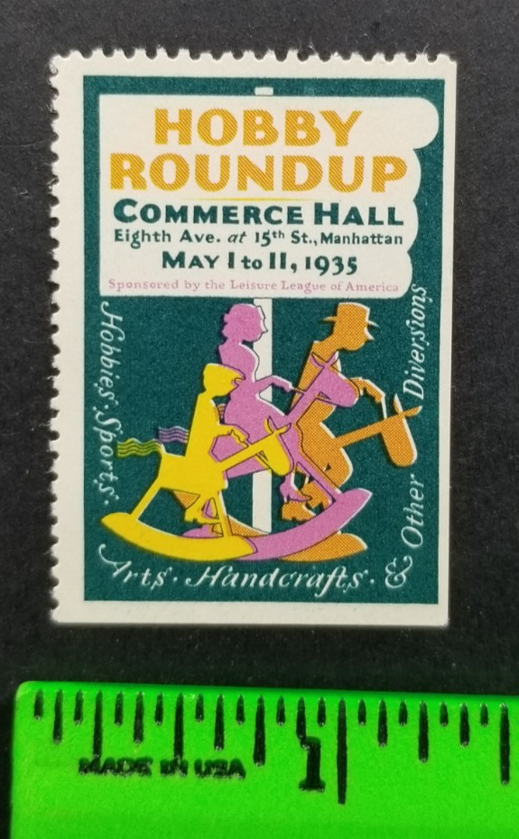 Vintage 1935 Hobby Roundup Rocking Horse Poster Stamp