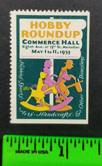 Vintage 1935 Hobby Roundup Rocking Horse Poster Stamp