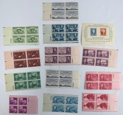 13 Mint US Plate Blocks and Souvenir Sheet Collection 1945-1949 Roosevelt