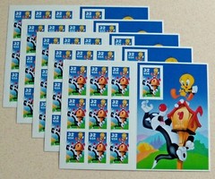 Five Sheets x 10 = 50 of Looney Tunes SYLVESTER & TWEETY 32¢ US Stamps USA #3204