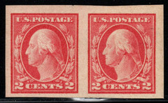 US Stamps – (circa 1920s) – 2¢ carmine George Washington Imperf Pair MNH OG