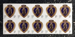 2003USA #3784 37c Purple Heart – Block of 10 (BCA) From Sheet Mint medal