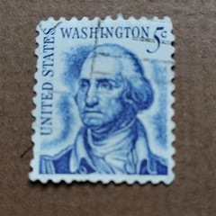 1967 US 5 Cent George Washington Stamp Blue – On Post – Rare Vintage MINT