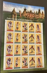 U.S Postage Stamps AMERICAN INDIAN DANCES Sheet of 20 X 32 Cent Sc# 3072-3076