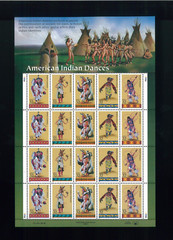 United States 32¢ American Indian Dances Postage Stamp #3072-76 MNH Full Sheet