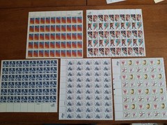 Five (5) Sheets 246 Stamps of Assorted Mixed Designs of 20¢ US Postage Stamp 6