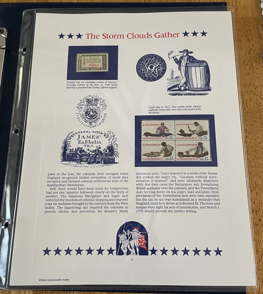 USA Stamp Series Panel THE STORM CLOUDS GATHER Postal Commemorative Society Pg 2