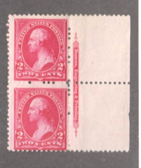 US SCOTT # 250 WASHINGTON PAIR IMPRINT 1894 BANK NOTE MINT NH OG H1896