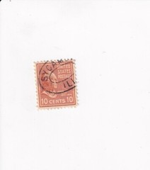 US Postage Stamp 10 Cents JOHN TYLER POSTMARK
