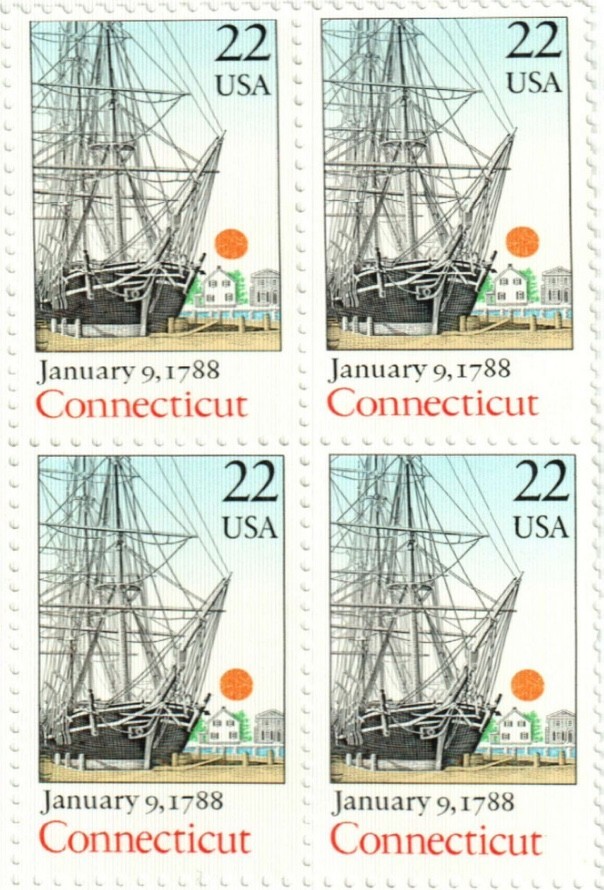 United States 22¢ Connecticut Statehood Postage Stamp #2340 x 100 singles