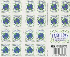 US SCOTT 5459 BOOKLET OF 20 EARTH DAY FOREVER STAMPS MNH