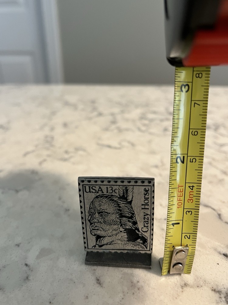 Crazy Horse stamp figurine