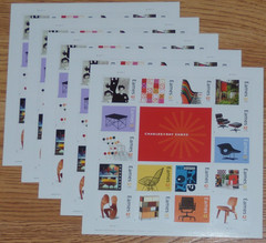 Three Sheets Black-Necked Crane & Whooping Crane 29¢ US Postage Stamps 2867-2868