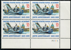 USA – 1995 – The 150th Anniversary of U.S. Naval Academy – 32¢ x4 – #2648