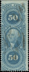 USA Used VG-F 50c Scott #R58b 1862-71 Part Perf Life Insurance Revenue Stamp