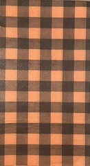 Three Individual dinner Decoupage Napkins/autumn/Halloween/orange/ Black Checker