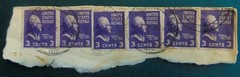 Vintage US stamps 3 cent Thomas Jefferson 1932 #807 Perforated Error