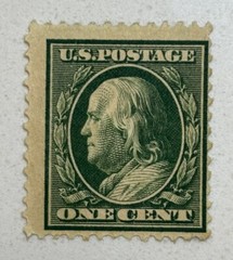US STAMP: #357 – 1909 FRANKLIN – One Cent – Green – MNH