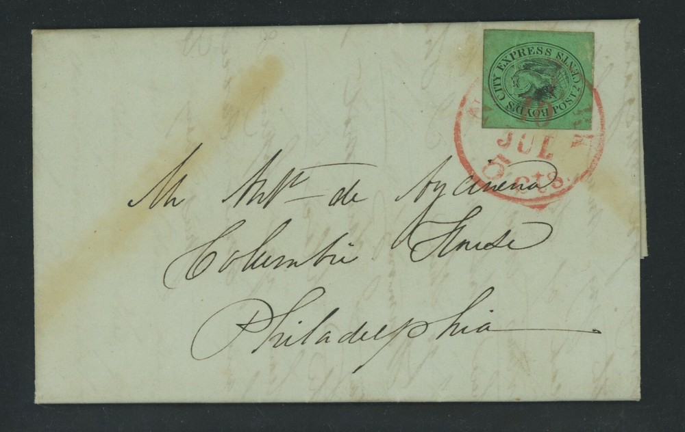 US Local Post Cover Scott #20L4 Boyd’s City Express Post tied On Cover