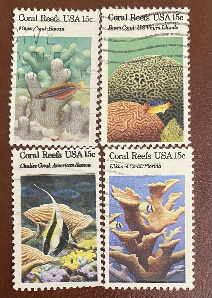 US stamps #1827-1830 15c coral reefs used full set