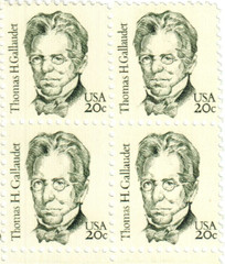 United States 20¢ Thomas H. Gallaudet Postage Stamp #1861 x 100 singles