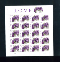 United States 44¢ Pansies LOVE Postage Stamp #4450 MNH Full Sheet