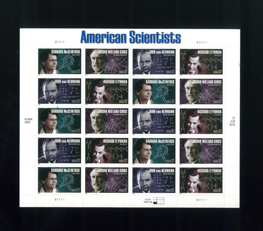 United States 37¢ American Scientist Postage Stamp #3906-09 MNH Full Sheet