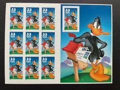USA 33 Cent Daffy Duck (Bugs Bunny) Postage Stamps, Full Sheet of 10