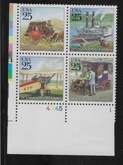 Scott # 2434-2438, 20th Universal Postal Congress Classic Mail, 25 Cent, 1988