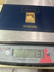 2002 USPS Gold Plated Silver Stamp 24EGP .999 Fine Silver Bar