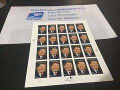 Stamps 1 Sheet of Ronald Reagan 37 Cent Stamps with Postal Envelope