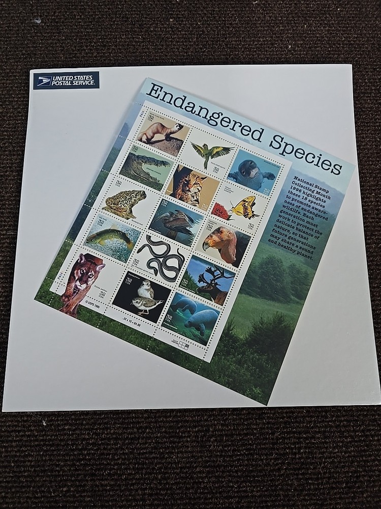 Endangered Species Full Sheet 15 USPS 32 Cent Stamps 1995 #3105