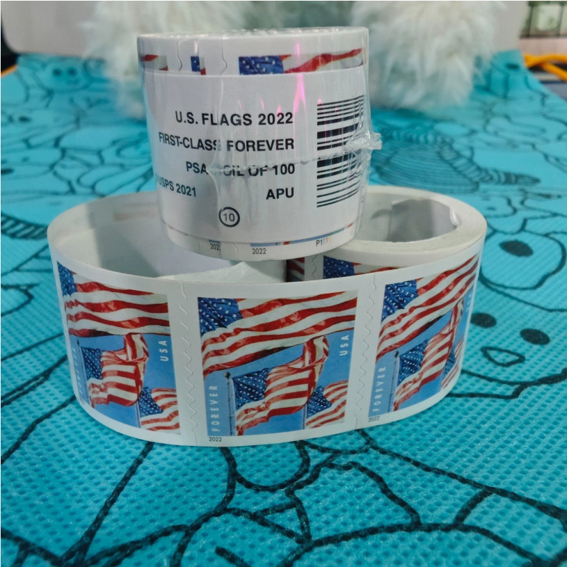 2022 US Flag Self-Adhesive Coil 100 Rolls of 10000 Stamps Mint Never Hinged MNH