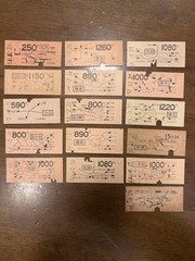 Hard ticket / JNR (Japanese National Railways) / Map ticket 16-piece set