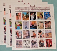 Three x 20 = 60 of AMERICAN ILLUSTRATORS 34¢ US Postage Stamps USA # 3502 A to J