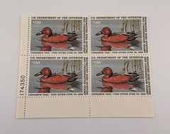 1985 US Federal Scott #RW52 Cinnamon Teal Block of 4 MNH