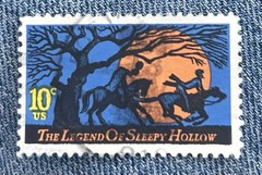 10 Cent Blue Orange Black U.S. Postage Stamp Used Literature Folklore Single