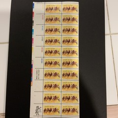 1974 US Scott #1528, 10c Horse Racing Postage Stamps, MNH Block of 20