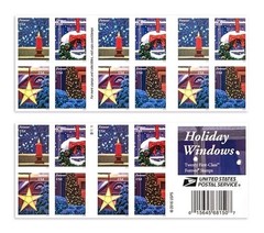 40 FOREVER STAMPS USPS 2 Booklets CHRISTMAS Holiday Windows