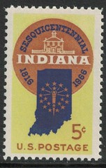 USA 1966 – Indiana Statehood Sesquicentennial Seal – MNH U.S. Stamp – Sc. #1308