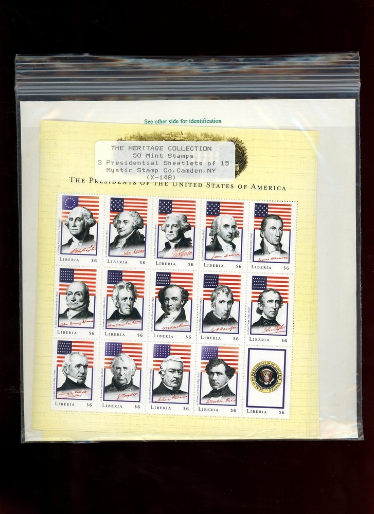Liberia US Presidential Stamps Three Sheets
