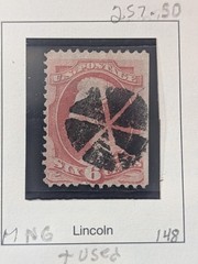 US STAMP SCOTT #148 Nice Deep Cancellation MNG