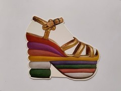 postcard Metropolitan Museum Ferragamo sandals high heels card