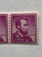 1958 Abraham Lincoln Strip of 5 Stamps with Mounts MNH