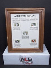 1990 American Indian Headdresses Stamps 25c Wood Frame