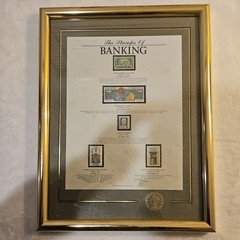 1986 The Stamps Of Banking Framed And Numbered 2359 Of 10000