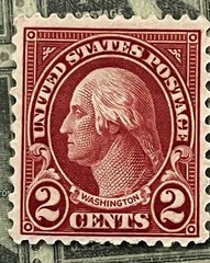 1923 George Washington 2 Cent Stamp Red Very Rare