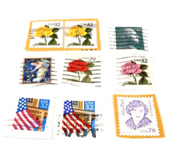 9 Random Used Stamps Roses Christmas Angel Alice Paul Flag Collectable D6-1598
