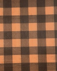 Three Individual dinner Decoupage Napkins/autumn/Halloween/orange/ Black Checker